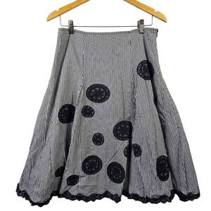 Tweeds Black and White A-Line Skirt Size 6